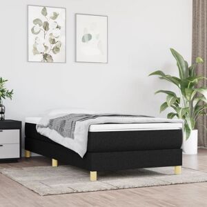 VIDAXL Sommier à ressorts de lit Noir 90x200 cm Tissu - Publicité