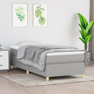 VIDAXL Sommier à ressorts de lit Gris clair 90x200 cm Tissu - Publicité