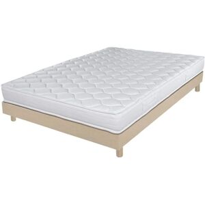 EBAC LITERIE Matelas + sommier 140x190 Mousse - Decokit - Soutien medium - Sommier démonté - Chêne - Naturel - Publicité