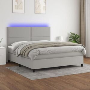 VIDAXL Sommier à lattes de lit et matelas et led Gris clair 180x200 cm - Publicité