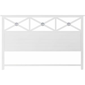 Tête de lit en bois coloris blanc - Longueur 180 x profondeur 6 x hauteur 120 cm Pegane - Publicité