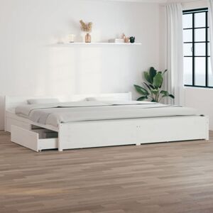 Vidaxl - Cadre de lit avec tiroirs Blanc 200x200 cm - Publicité