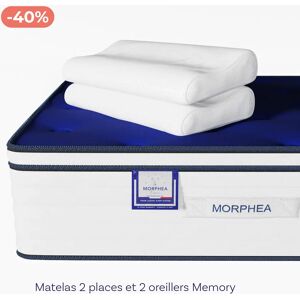 Morphea France Pack Victory DEUX PLACES - Matelas et oreillers, 200x200 cm / 40x60 cm - Publicité