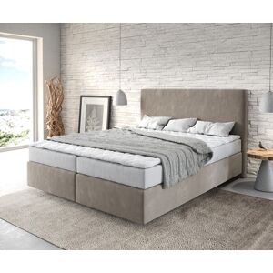 DELIFE Lit-a-sommier-tapissier Dream-Well 160x200 cm en microfibre beige