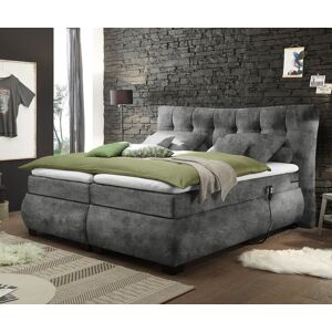 DELIFE Lit a sommier tapissier Darleene 180 x 200 cm en Microvelours gris avec moteur