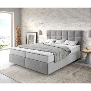 DELIFE Lit a sommier tapissier Dream-Fine 160x200 Microfibre Gris