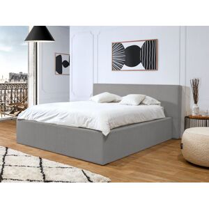 BOBOCHIC Lit coffre NIHAD rangement XL Gris clair 140x190 - Publicité