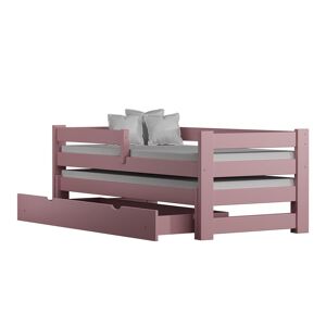 petitechambre.fr Lit gigogne Paul Duo 80x190   Rose   Pin Massif