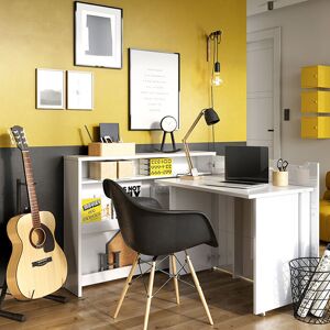 petitechambre.fr Bureau mural pliant blanc mat WORK CONCEPT   Panneaux Stratifiés