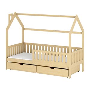 petitechambre.fr Lit NATAN cabane pour enfant avec tiroir de rangement   Pin   80 cm x 200 cm