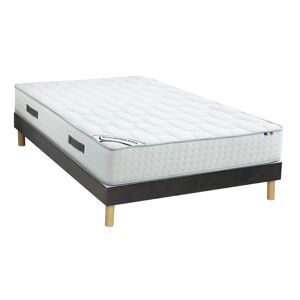 Vente uniquecom Ensemble 160 x 200 cm sommier matelas ressorts ensaches 7 zones mousse a memoire de forme ep25cm IONIA de DREAMEA