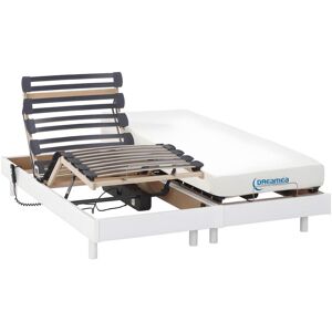 Vente uniquecom Lit electrique relaxation matelas memoire de forme HERACLES de DREAMEA blanc 2 x 80 x 200 cm