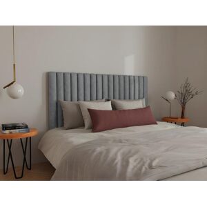 Vente unique Tete de lit coutures verticales 170 cm Tissu Gris SARAH