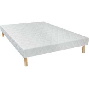 Vente-unique.com Sommier deco tapissier 140 x 190 cm 14 lattes multiplis - Blanc - PANACEA de YSMÉE