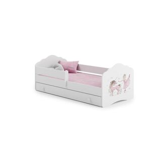 Fala - lit simple 140x70 blanc, dans un ensemble avec un tiroir, une balustrade, un matelas et un cadre - Publicité