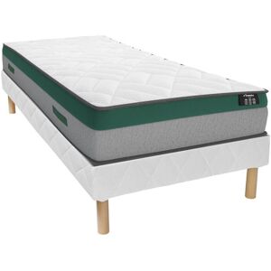 Ensemble 90 x 190 cm sommier matelas ressorts ensaches ep22cm PRESTIGE de YSMEE