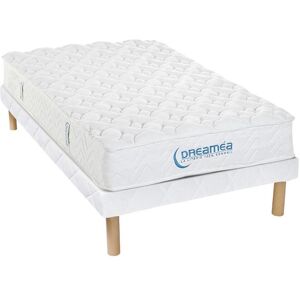 Vente-unique.com Ensemble 90 x 190 cm sommier + matelas ressorts ensaches et memoire de forme ep.24cm - ILLUSION de DREAMEA