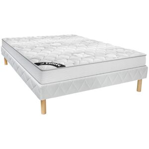 Ensemble 160 x 200 cm sommier matelas ressorts ensaches ep20cm SONGE de YSMEE