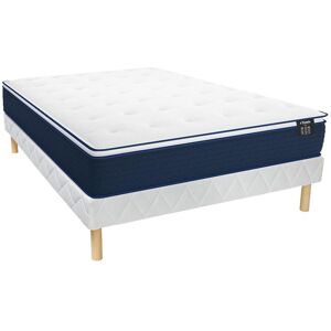 Ensemble 140 x 190 cm sommier matelas ressorts ensaches et surmatelas integre ep24cm ALTIER de YSMEE