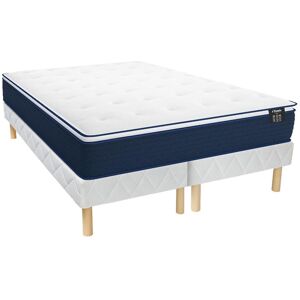 Ensemble 180 x 200 cm sommier matelas ressorts ensaches et surmatelas integre ep24cm ALTIER de YSMEE