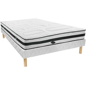 Vente-unique.com Ensemble Sommier + Matelas ressorts ensachés 7 zones mémoire forme AMARANTE de NATUREA - 140 x 190 cm