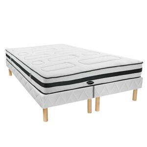 Vente uniquecom Ensemble 180 x 200 cm sommier matelas ressorts ensaches 7 zones et memoire de forme ep25cm AMARANTE de NATUREA