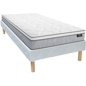 Ensemble 90 x 190 cm sommier matelas ressorts ensaches ep22cm SERENITE de YSMEE