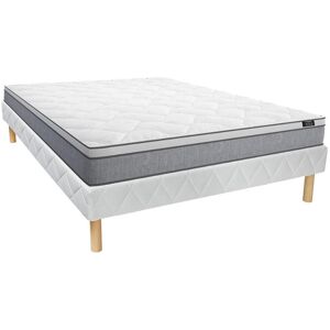 Ensemble 160 x 200 cm sommier matelas ressorts ensaches ep22cm SERENITE de YSMEE