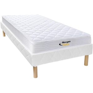 Vente-unique.com Ensemble 90 x 190 cm sommier + matelas ressorts et memoire de forme ep.15cm - WOLKENLOS de MORGENGOLD