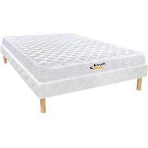 Vente-unique.com Ensemble 140 x 190 cm sommier + matelas ressorts et memoire de forme ep.15cm - WOLKENLOS de MORGENGOLD