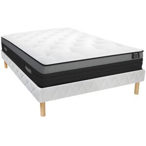 Ensemble 160 x 200 cm sommier matelas ressorts ensaches a bande respirante ep23cm AIRPLAY de YSMEE