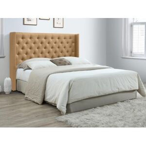 Vente unique Tete de lit capitonnee 190 cm Tissu Beige MASSIMO