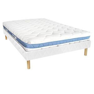 Vente-unique.com Ensemble 140 x 190 cm sommier + matelas mousse memoire de forme ep.20cm - AIRMEMORY de DREAMEA