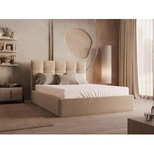 PASCAL MORABITO Lit coffre 140 x 190 cm - Velours - Beige - MIRDAL de Pascal Morabito