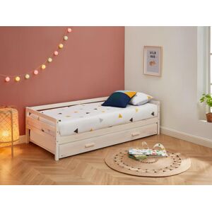 Vente unique Lit gigogne AEDAN II 2 x 90 x 190 cm Pin massif et MDF Blanchi