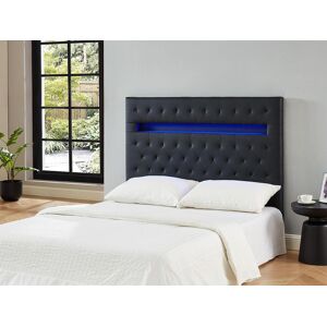 Vente unique Tete de lit SUPERNOVA II 170 cm Avec LEDs Simili noir