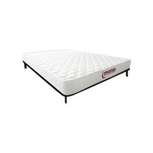 Vente-unique.com Ensemble 140 x 190 cm cadre a lattes + matelas memoire de forme ep.15cm - PELOPS de DREAMEA