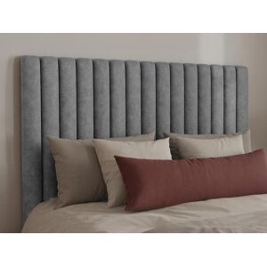 Vente-unique Tête de lit coutures verticales - 200 cm - Tissu - Gris - SARAH