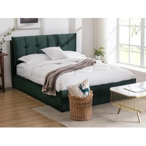 Vente unique Lit coffre 140 x 200 cm Velours Vert OLERIA