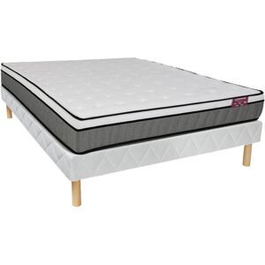 Vente uniquecom Ensemble 140 x 190 cm sommier matelas ressorts ensaches et memoire de forme ep24cm ARIOSSE de DREAMEA