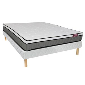 Vente uniquecom Ensemble 160 x 200 cm sommier matelas ressorts ensaches et memoire de forme ep24cm ARIOSSE de DREAMEA