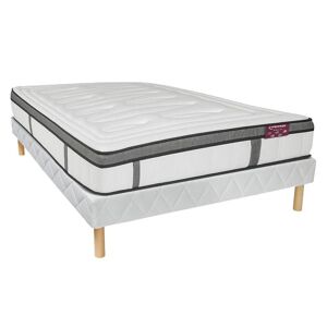 Vente-unique.com Ensemble sommier + matelas à ressorts ensachés et mémoire de forme - ép.30cm - 160 x 200 cm - OLIANE de DREAMEA