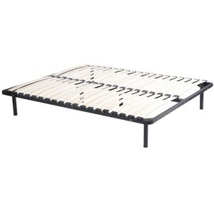 Vente-unique.com Sommier cadre a lattes 120 x 200 cm - 2x19 lattes - Avec pied - Noir - KALISTA de YSMÉE