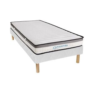 Vente uniquecom Ensemble 90 x 190 cm sommier matelas mousse memoire de forme ep19cm ORTHOMEMORY de DREAMEA