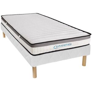 Vente uniquecom Ensemble 90 x 200 cm sommier matelas mousse memoire de forme ep19cm ORTHOMEMORY de DREAMEA