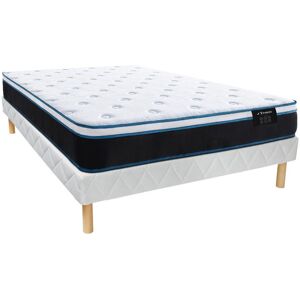 Ensemble 140 x 190 cm sommier matelas ressorts ensaches et memoire de forme ep25cm SETTIMO de YSMEE