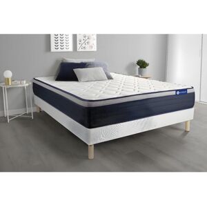 ACTISOM Ensemble matelas Mémoire de forme ACTIMEMO MAX 160x200 cm Maxi épaisseur 7zones de confort + sommier KIT blanc