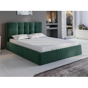 Lit coffre 160 x 200 cm Tissu Vert sapin ELIAVA de Pascal Morabito