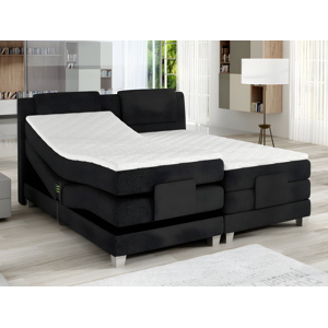 Vente-unique.com Ensemble complet boxspring tête de lit + sommiers relaxation électrique + matelas + surmatelas - 2 x 90 x 200 cm - Tissu - Anthracite - CASTEL de PALACIO - Publicité