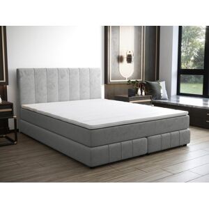 Ensemble complet boxspring tete de lit sommier matelas surmatelas 180 x 200 cm Velours Gris clair HIDA de YSMEE